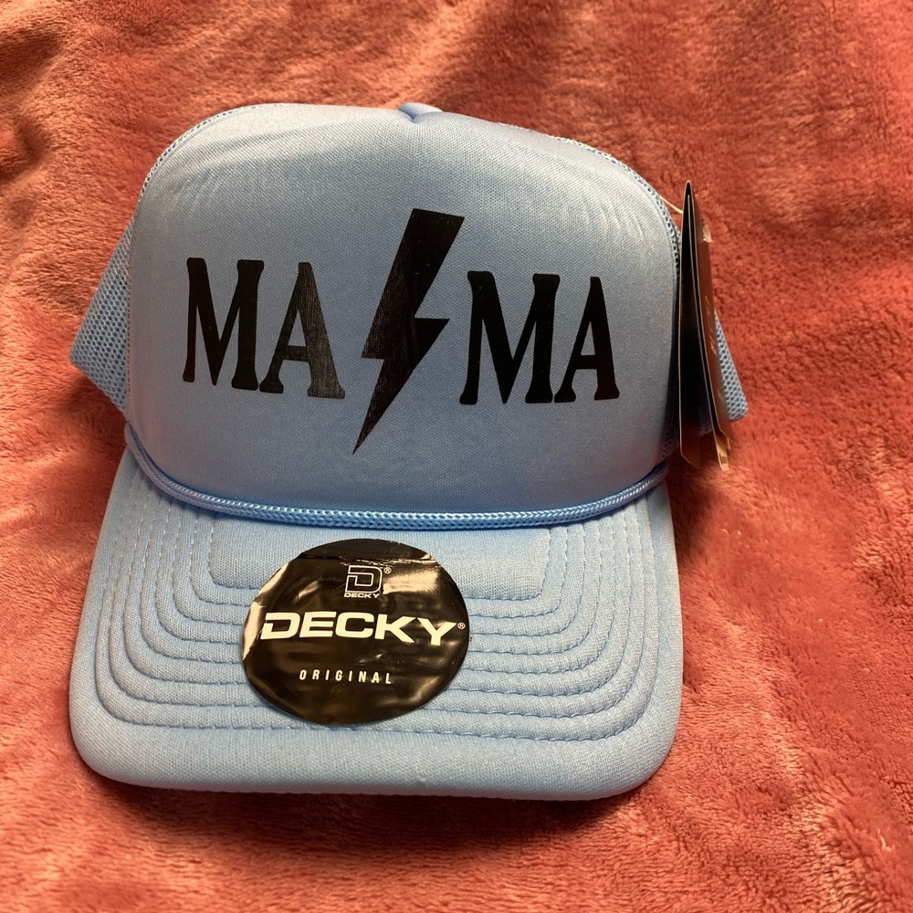 Light Blue HTV - MAMA Trucker Hat Decky